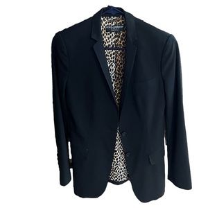 Dolce & Gabbana Black Blazer with Leopard Print Lining